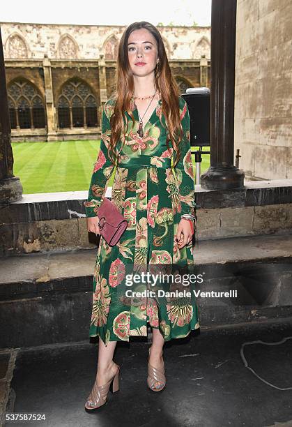 Flo Morrissey attends the Gucci Cruise 2017 fashion show at the Cloisters of Westminster Abbey on June 2, 2016 in London, England.