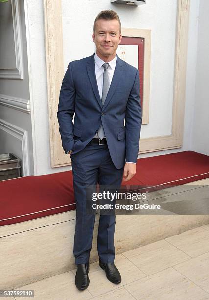 Actor Todd Lasance arrives at Australians In Film Heath Ledger Scholarship Dinner on June 1, 2016 in Beverly Hills, California.