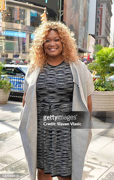 Food Network personality Sunny Anderson visits the NASDAQ Opening Bell at NASDAQ on June 2, 2016 in New York City.
