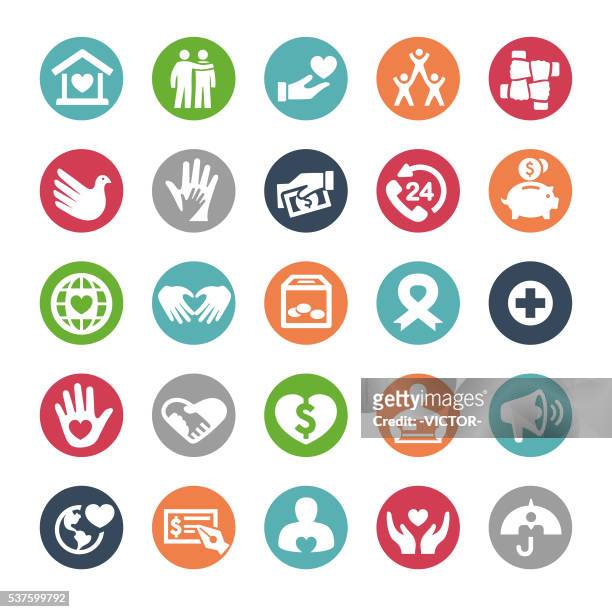 hope and care icons - bijou series - red cross stock illustrations