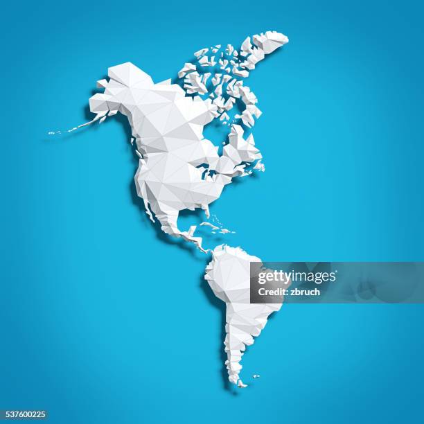 mappa di america - continente americano foto e immagini stock