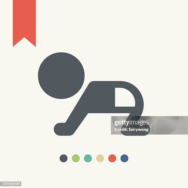 baby icon - crawling icon stock illustrations