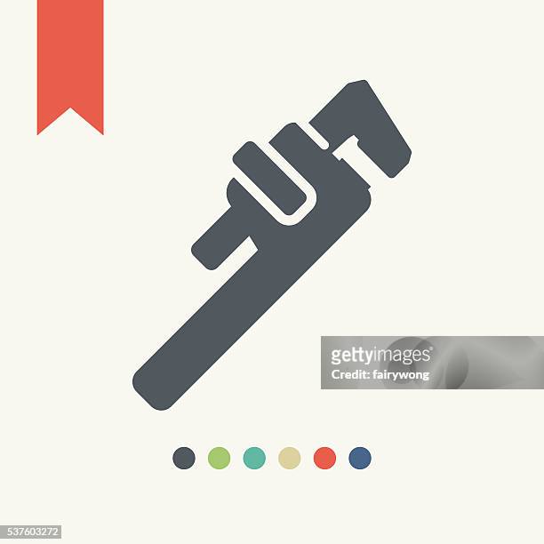 monkey wrench - plumbing products stock illustrations