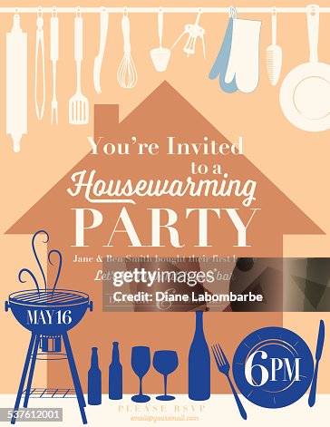 Housewarming Party Kitchen Invitation High-Res Vector Graphic - Getty ...