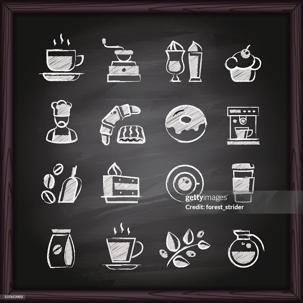 Coffee chalkboard icons