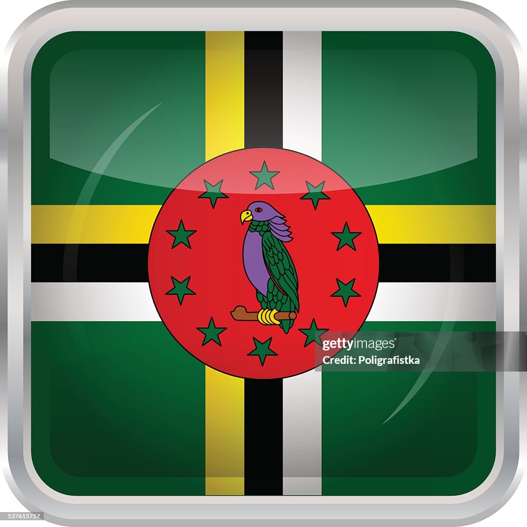 Glossy Button - Flag of Dominica