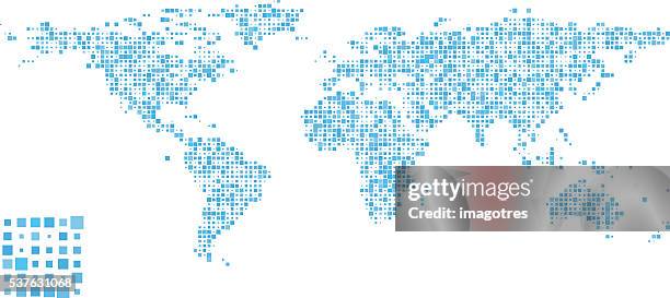 1,474 Pixel World Map Stock Photos, High-Res Pictures, and Images ...