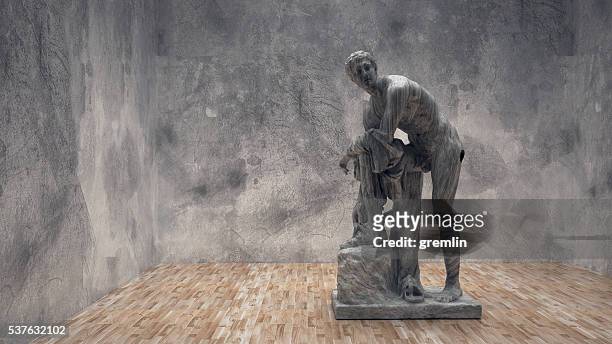 3d conceptual museum exhibit image - sculpted body stock pictures, royalty-free photos & images