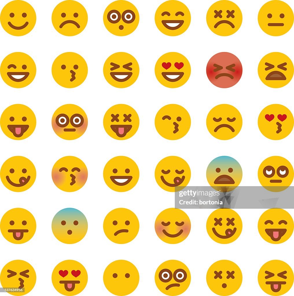 Simple Emoi Cute Set Of Simple Emojis High-Res Vector Graphic - Getty Images
