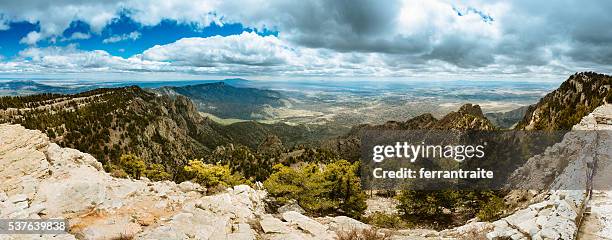 sandia peak panorama albuquerque - albuquerque stock-fotos und bilder