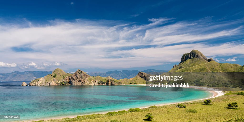 Pink beach in Pulau Padar island in Komodo Flores