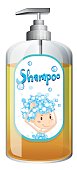 Bottle of shampoo with pumper