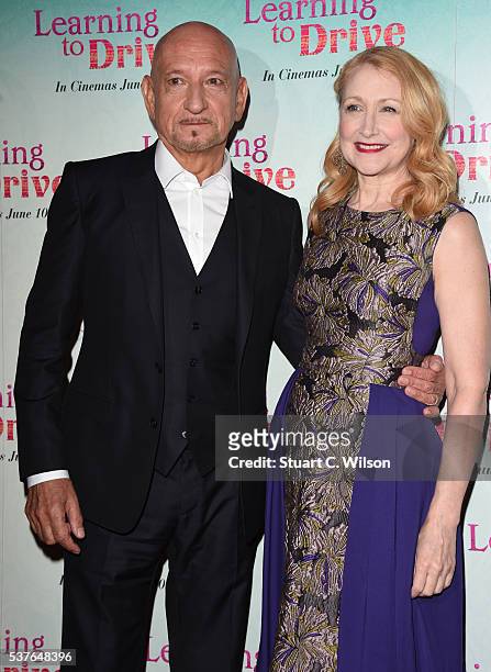 Ben Kingsley and Patricia Clarkson arrive for the UK gala screening of "Learning To Drive" at The Curzon Mayfair on June 2, 2016 in London, England.