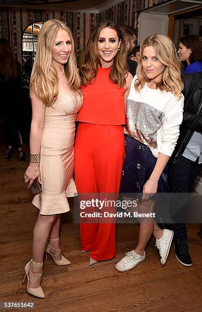 Naomi Isted, Sabrina Chakici and Olivia Cox attend the launch of new US celebrity dating show "Famously Single" featuring Calum Best on June 2, 2016...