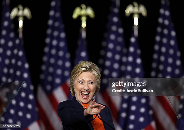 Democratic presidential candidate former Secretary of State Hillary Clinton greets supporters after she delivered a national security address on June...