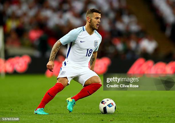 Jack Wilshere of England in action during the international friendly match between England and Portugal at Wembley Stadium on June 2, 2016 in London,...