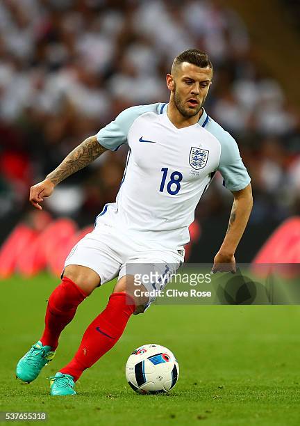 Jack Wilshere of England in action during the international friendly match between England and Portugal at Wembley Stadium on June 2, 2016 in London,...