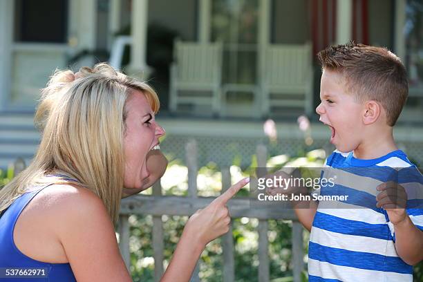 arguing mother and son - child pulling hair stock pictures, royalty-free photos & images