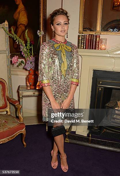 Ella Purnell attends the Gucci party at 106 Piccadilly in celebration of the Gucci Cruise 2017 fashion show on June 2, 2016 in London, England.