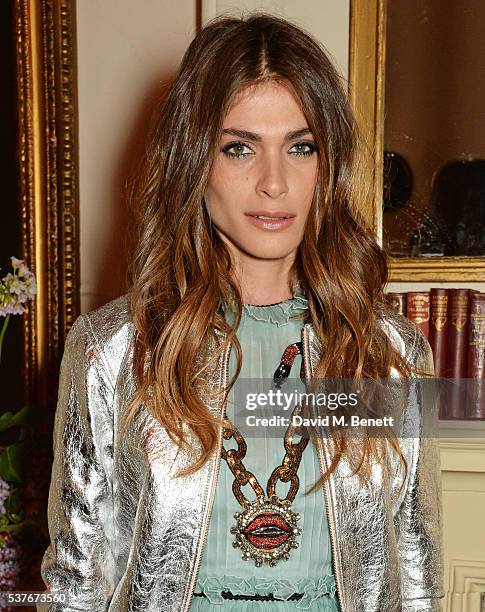 Elisa Sednaoui-Dellal attends the Gucci party at 106 Piccadilly in celebration of the Gucci Cruise 2017 fashion show on June 2, 2016 in London,...