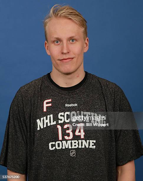 Patrik Laine poses for a headshot at the 2016 NHL Combine on June 2, 2016 at Harborcenter in Buffalo, New York.