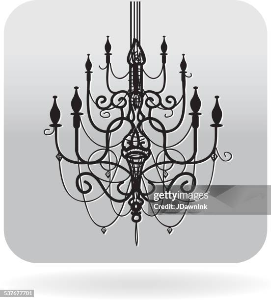 royalty free elegant chandelier icon - chandelier icon stock illustrations