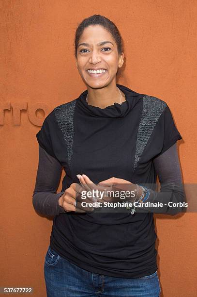 Emmeline Ndongue attends day twelve of the 2016 French Open at Roland Garros on June 2, 2016 in Paris, France.