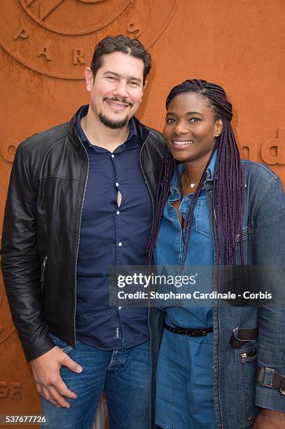 Vincent Parisi and Muriel Hurtis attend day twelve of the 2016 French Open at Roland Garros on June 2, 2016 in Paris, France.