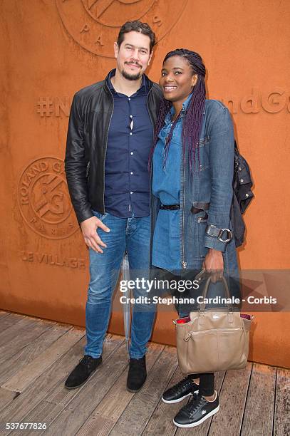 Vincent Parisi and Muriel Hurtis attend day twelve of the 2016 French Open at Roland Garros on June 2, 2016 in Paris, France.