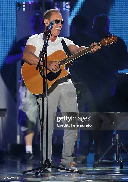 Rehearsal -- Pictured: Franco De Vita rehearses for the 2014 Billboard Latin Music Awards, from Miami, Florida at the BankUnited Center, University...