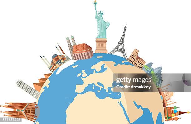 world reisen - wahrzeichen stock-grafiken, -clipart, -cartoons und -symbole