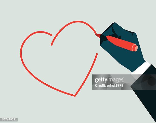 handwriting - human heart rendering stock illustrations