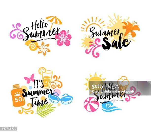 summer graphics - icons - fun stock illustrations