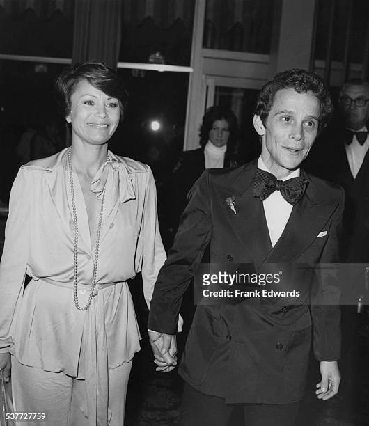 American actor Joel Grey with his wife Jo Wilder attending the 31st Golden Globe Awards at the Beverly Hilton Hotel, Beverly Hills, California, 26th...