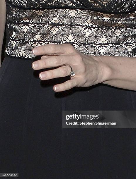 Actress Marcia Cross' engagement ring is shown at The Academy of Television Arts & Sciences Writers' Peer Group Emmy Nominee Reception at the Hyatt...