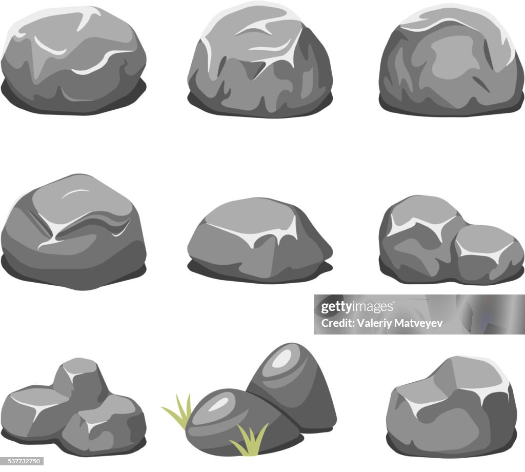 Syncing Rocks Cartoon Stones And Rocks Cartoon Vector High-Res Vector Graphic - Getty Images