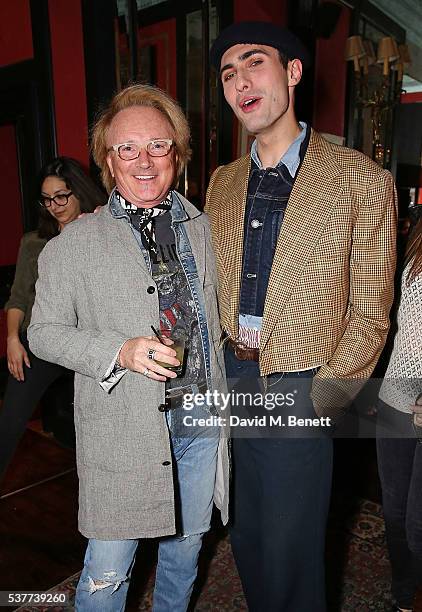 John Ermatinger and Charles Jeffrey attend True Religion House Party at 48 Greek Street on June 2, 2016 in London, England.