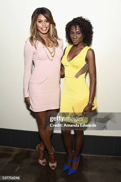 Actress/producer Laverne Cox and founder of TransTech Social Enterprises Angelica Ross attend the premiere of "FREE CeCe!" during the 2016 Los...