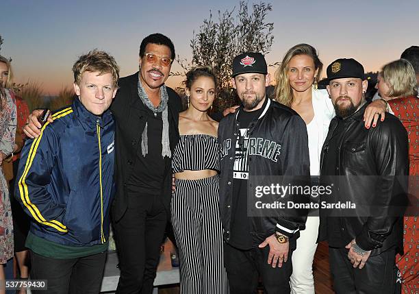 Josh Madden, singer-songwriter Lionel Richie, fashion designer Nicole Richie, singer Joel Madden, actress Cameron Diaz and guitarist Benji Madden...