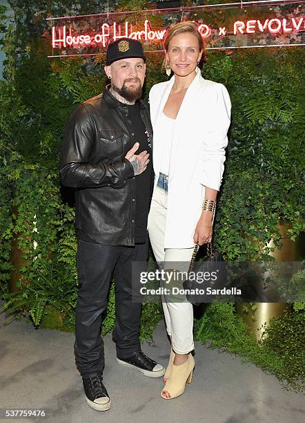 Guitarist Benji Madden and actress Cameron Diaz attend House of Harlow 1960 x REVOLVE on June 2, 2016 in Los Angeles, California.