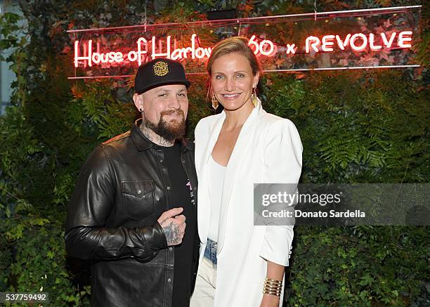 Guitarist Benji Madden and actress Cameron Diaz attend House of Harlow 1960 x REVOLVE on June 2, 2016 in Los Angeles, California.