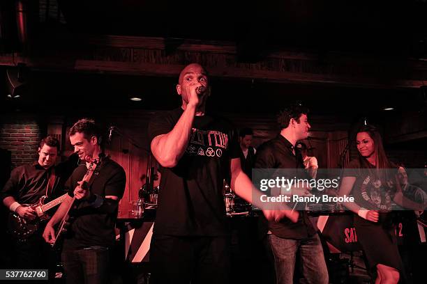 The Band for Bry performs with Daryl McDaniels during the 2016 Bryan Jacobson Foundation Charity Event at Howl at the Moon on June 2, 2016 in New...