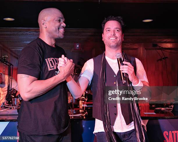 Run DMC's Daryl McDaniels on stage with Shaun Jacobson during the 2016 Bryan Jacobson Foundation Charity Event at Howl at the Moon on June 2, 2016 in...