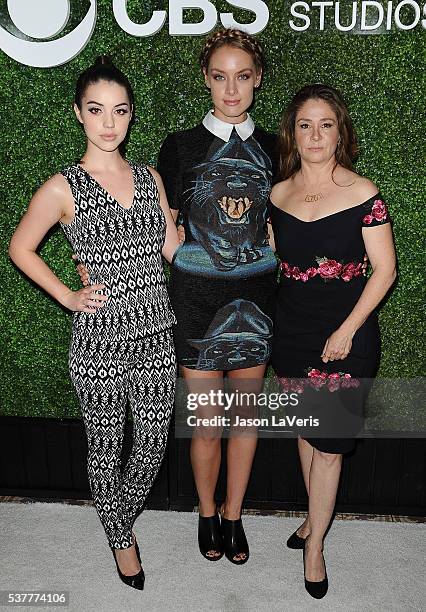 Adelaide Kane, Rachel Skarsten, and Megan Follows attend the 4th annual CBS Television Studios Summer Soiree at Palihouse on June 2, 2016 in West...