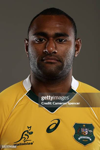 Tevita Kuridrani of the Wallabies poses during an Australian Wallabies portrait session on May 30, 2016 in Sunshine Coast, Australia.