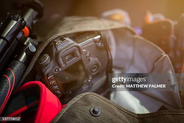 camera bag - destillierapparat stock-fotos und bilder