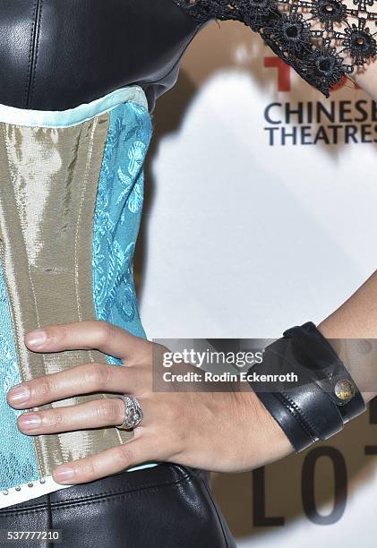 Fashion detail of "Virtual Reality" Melissa Mars ring and bracelet at the 19th annual Dances with Films Festival - Arrivals at Loews Hollywood Hotel...