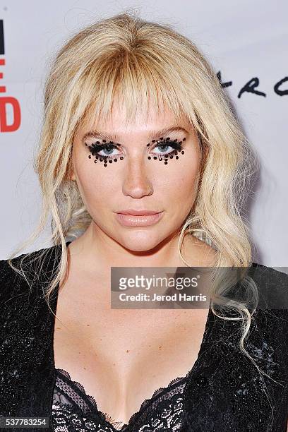 Recording artsit Kesha attends the 2016 Los Angeles Film Festival - 'Zedd: True Colors' Official Screening at The Ace Hotel Theater on June 2, 2016...
