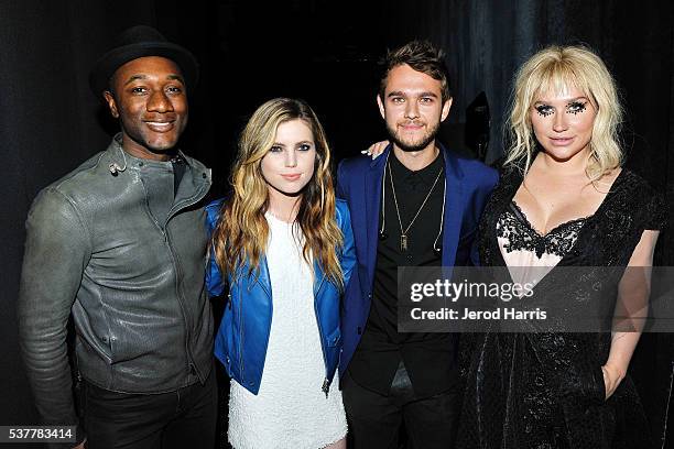 Aloe Blacc, Sydney Sierota, Zedd and Kesha attend the 2016 Los Angeles Film Festival - 'Zedd: True Colors' Official Screening at The Ace Hotel...