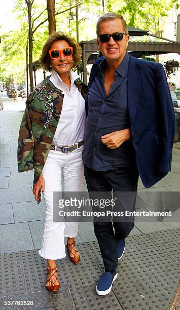 Mario Testino and Naty Abascal are seen on June 2, 2016 in Madrid, Spain.